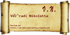 Váradi Nikoletta névjegykártya